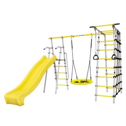 Спортивно-игровой комплекс ROMANA Богатырь MAX 103.07.07-01 серый/желтый с ROMANA Качели гнездо 1.Д-26.04 24305