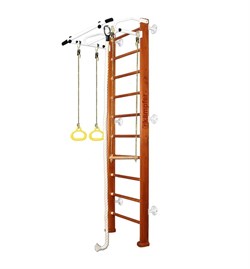 Шведская стенка Kampfer Helena Wall (№4 Вишневый Стандарт белый турник) 15170