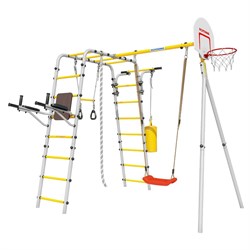 Спортивно-игровой комплекс ROMANA Fitness 103.20.05-01 Фитнесс серый/желтый с качелями+ качели пластиковые 24282