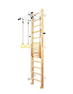 Шведская стенка Kampfer Helena Maxi Wall (№1 натуральный Высота 3 м белый турник) 15127