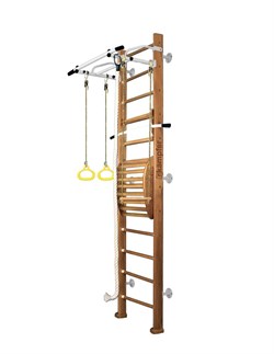 Шведская стенка Kampfer Helena Maxi Wall (№2 Ореховый Высота 3 м белый антик турник) 15130