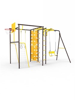 УДСК-7.2 Rokids Атлет-К с качелями [Шоколад-желтый с качелями со спинкой на цепях] 24029