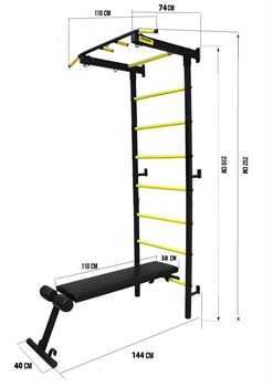 Профессиональная шведская стенка Kampfer Mustang Powerful [черный/желтый] 8979