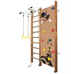 Шведская стенка Kampfer Jungle Wall Boy [№2 Ореховый Стандарт белый турник] 15311