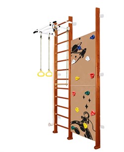 Шведская стенка Kampfer Jungle Wall Boy [№4 Вишневый Высота 3 м белый турник] Jungle Wall Boy-6