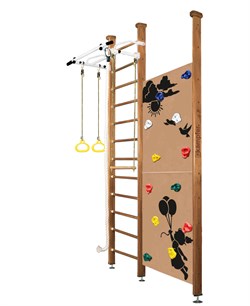 Шведская стенка Kampfer Jungle Ceiling Girl [№2 Ореховый Высота 3 м белый турник] Jungle Ceiling Girl-2