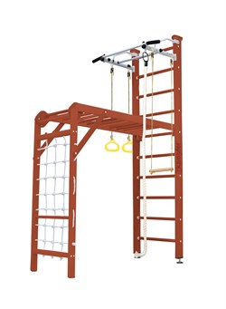 Шведская стенка Kampfer Union Ceiling [№4 Вишневый Стандарт белый турник] Union Ceiling-7