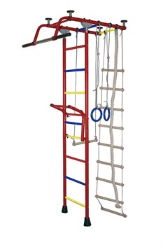 Спортивный комплекс Крепыш Т-образный с навесным турником (Бордовый/ПВХ) krepysh-001_Бордовый/ПВХ/Разноцветные