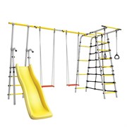 Спортивно-игровой комплекс ROMANA Богатырь Плюс-2 103.12.06-02 серый/желтый с двумя качелями [серый/желтый + Качели фанерные 1.Д-26.00 + Качели фанерные 1.Д-26.00] 24268